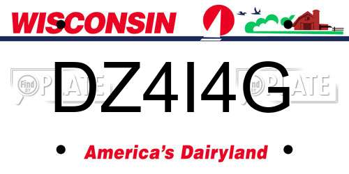 DZ4I4G Wisconsin License Plate