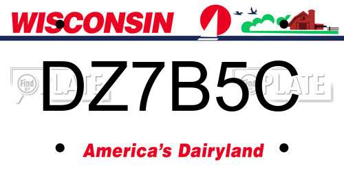 DZ7B5C Wisconsin License Plate