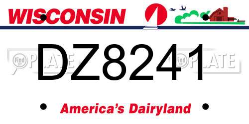 DZ8241 Wisconsin License Plate