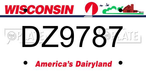 DZ9787 Wisconsin License Plate