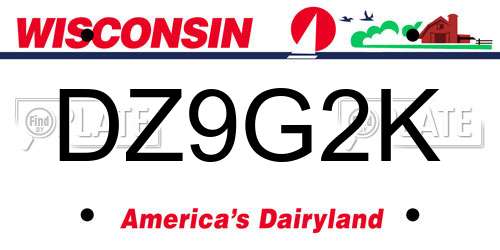 DZ9G2K Wisconsin License Plate