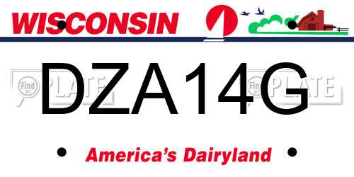 DZA14G Wisconsin License Plate