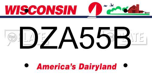 DZA55B Wisconsin License Plate