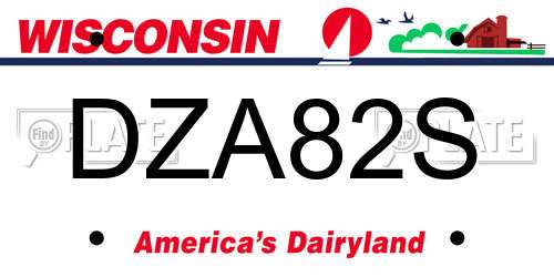 DZA82S Wisconsin License Plate