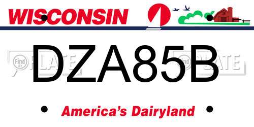 DZA85B Wisconsin License Plate