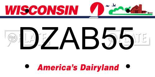 DZAB55 Wisconsin License Plate