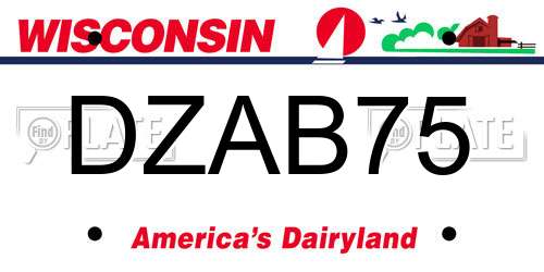 DZAB75 Wisconsin License Plate