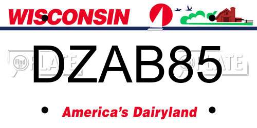 DZAB85 Wisconsin License Plate