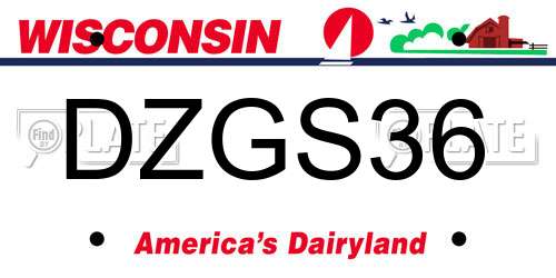DZGS36 Wisconsin License Plate