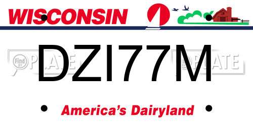 DZI77M Wisconsin License Plate