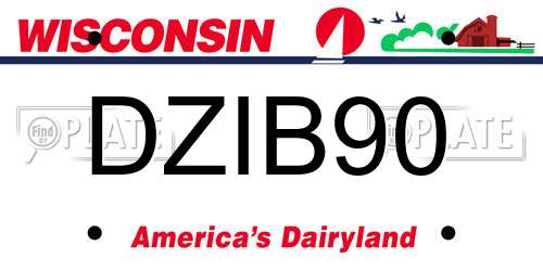 DZIB90 Wisconsin License Plate