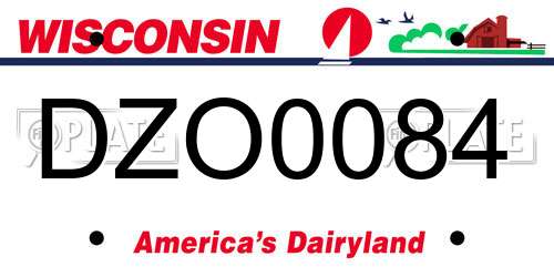 DZO0084 Wisconsin License Plate