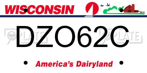 DZO62C Wisconsin License Plate