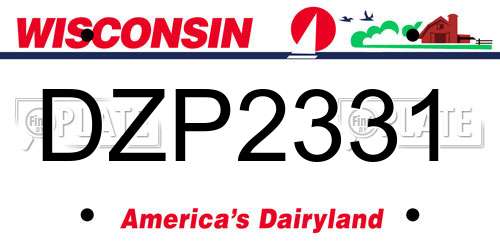 DZP2331 Wisconsin License Plate