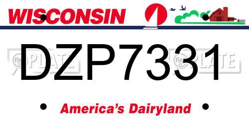 DZP7331 Wisconsin License Plate