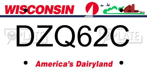 DZQ62C Wisconsin License Plate