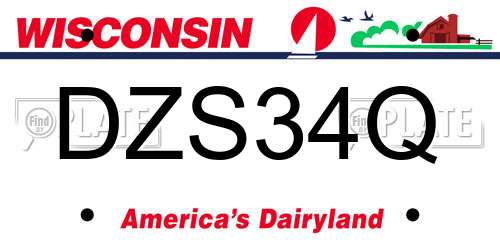 DZS34Q Wisconsin License Plate