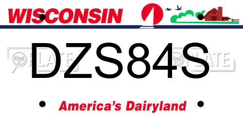 DZS84S Wisconsin License Plate