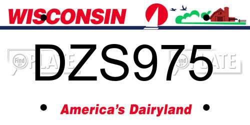 DZS975 Wisconsin License Plate