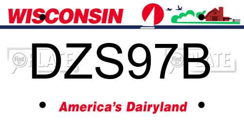 DZS97B Wisconsin License Plate