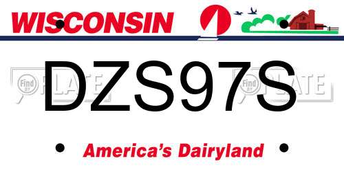 DZS97S Wisconsin License Plate