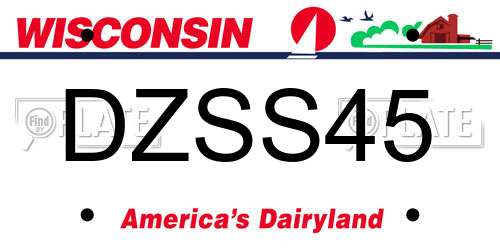 DZSS45 Wisconsin License Plate