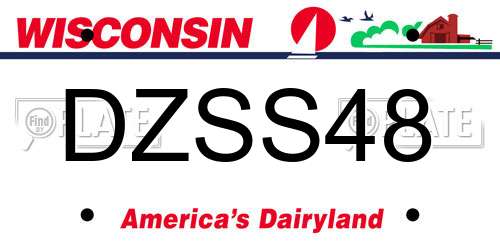 DZSS48 Wisconsin License Plate