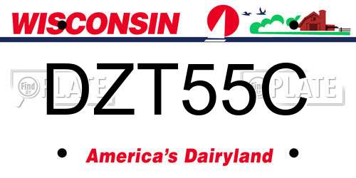 DZT55C Wisconsin License Plate