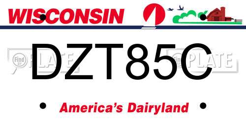 DZT85C Wisconsin License Plate