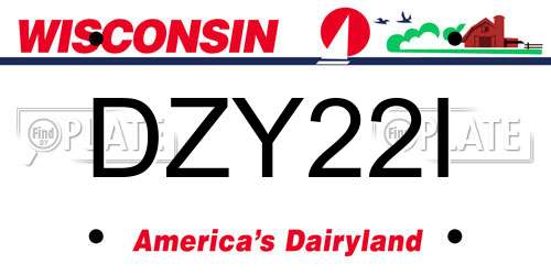 DZY22I Wisconsin License Plate