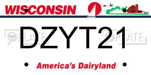 DZYT21 Wisconsin License Plate