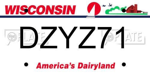 DZYZ71 Wisconsin License Plate