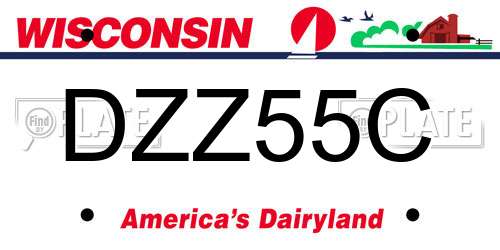 DZZ55C Wisconsin License Plate
