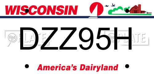 DZZ95H Wisconsin License Plate