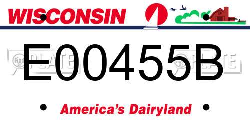 E00455B Wisconsin License Plate