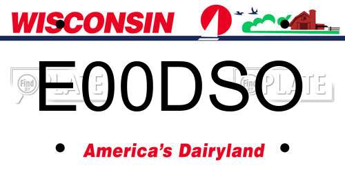 E00DSO Wisconsin License Plate