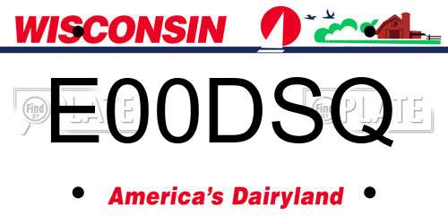 E00DSQ Wisconsin License Plate