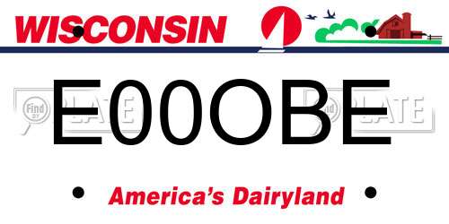 E00OBE Wisconsin License Plate