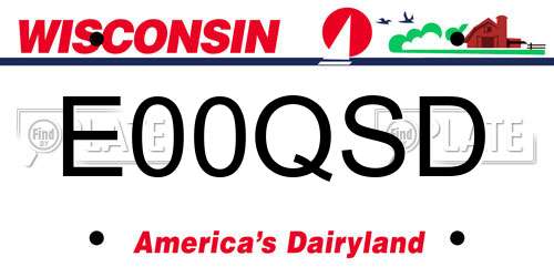 E00QSD Wisconsin License Plate