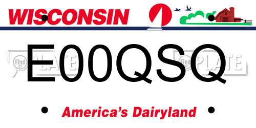 E00QSQ Wisconsin License Plate