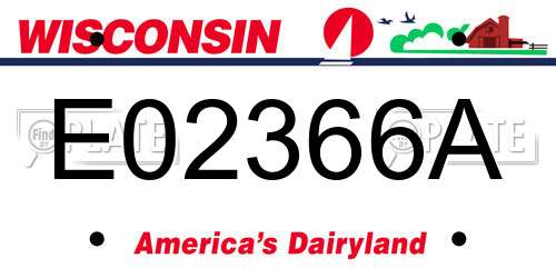 E02366A Wisconsin License Plate