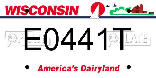 E0441T Wisconsin License Plate