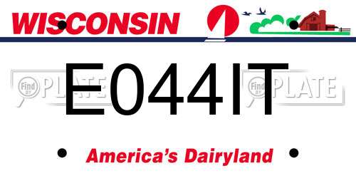 E044IT Wisconsin License Plate