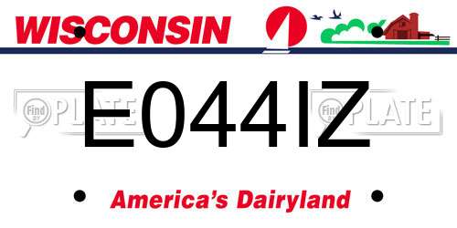 E044IZ Wisconsin License Plate
