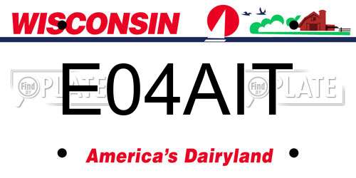E04AIT Wisconsin License Plate
