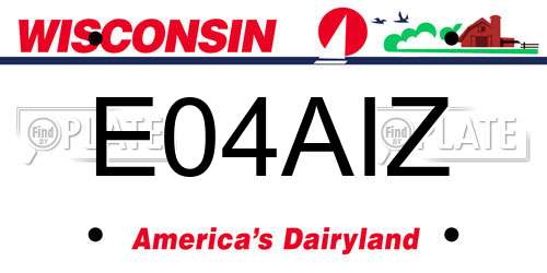E04AIZ Wisconsin License Plate