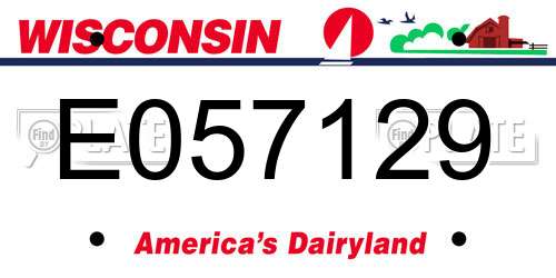 E057129 Wisconsin License Plate