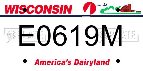 E0619M Wisconsin License Plate