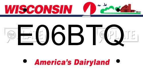 E06BTQ Wisconsin License Plate