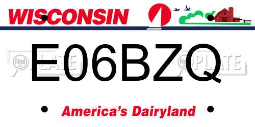 E06BZQ Wisconsin License Plate